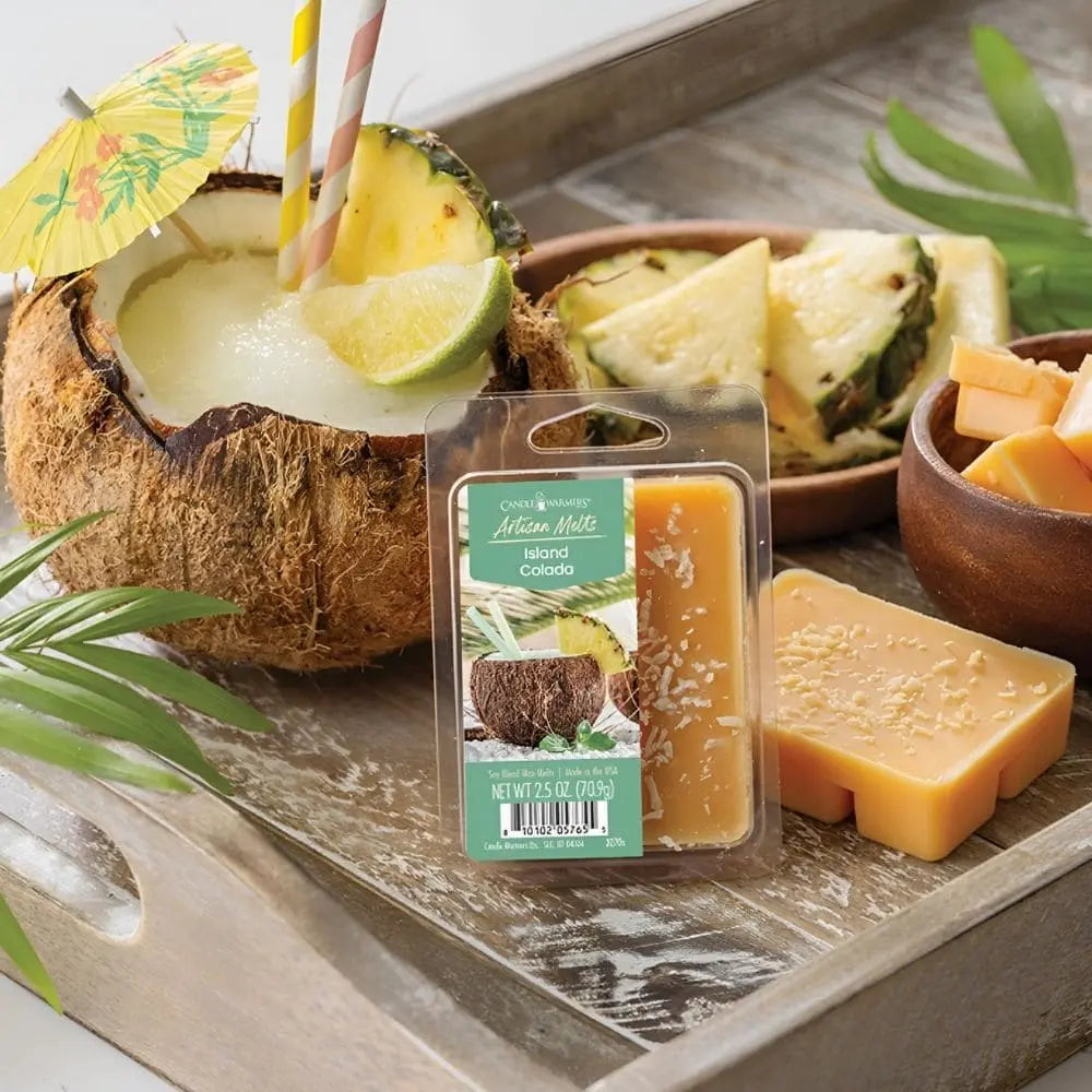Fondant Island Colada 70 g avec illustration évoquant noix de coco, ananas et citron vert pour une ambiance estivale