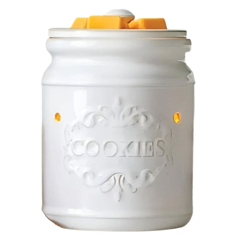 Lampe chauffe-cire parfumée électrique CLASSIC COOKIE JAR blanche - CANDLE WARMERS® Déco et Senteur du Monde