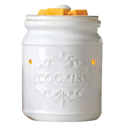 Lampe chauffe-cire parfumée électrique CLASSIC COOKIE JAR blanche - CANDLE WARMERS® Déco et Senteur du Monde