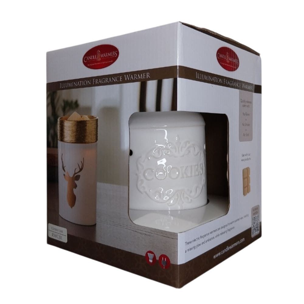 Lampe chauffe-cire parfumée électrique CLASSIC COOKIE JAR blanche - CANDLE WARMERS® Déco et Senteur du Monde