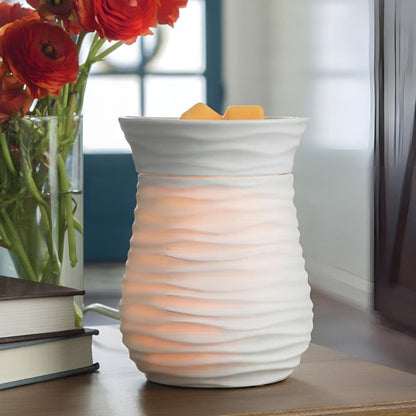 Lampe chauffe-cire parfumée électrique HARMONY blanc mat - CANDLE WARMERS® Déco et Senteur du Monde