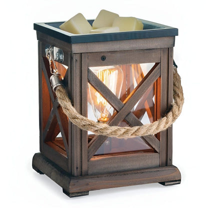 Lampe chauffe-cire parfumée électrique WALNUT & ROPE Edison - CANDLE WARMERS® Déco et Senteur du Monde