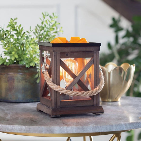 Lampe chauffe-cire parfumée électrique WALNUT & ROPE Edison - CANDLE WARMERS® Déco et Senteur du Monde