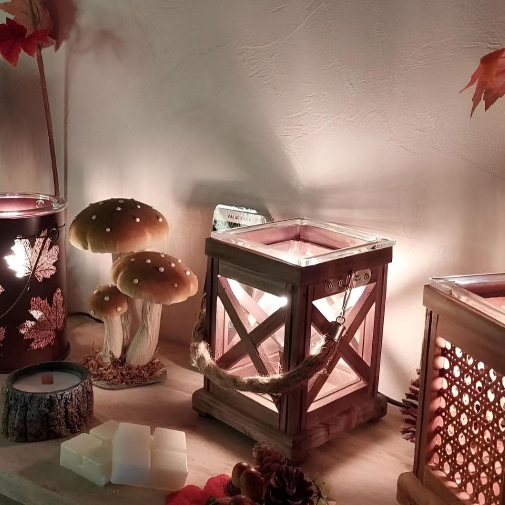 Lampe chauffe-cire parfumée électrique WALNUT & ROPE Edison - CANDLE WARMERS® Déco et Senteur du Monde