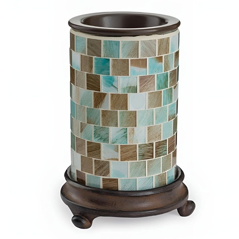 Lampe chauffe-cire parfumée électrique en verre mosaïque SEA GLASS - CANDLE WARMERS® Déco et Senteur du Monde