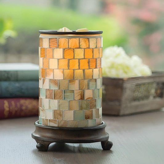 Lampe chauffe-cire parfumée électrique en verre mosaïque SEA GLASS - CANDLE WARMERS® Déco et Senteur du Monde