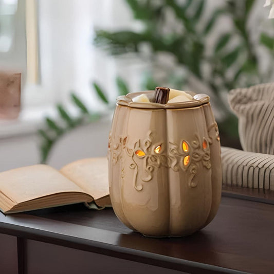 Lampe chauffe-cire parfumée électrique FALL HARVEST citrouille - CANDLE WARMERS® Déco et Senteur du Monde