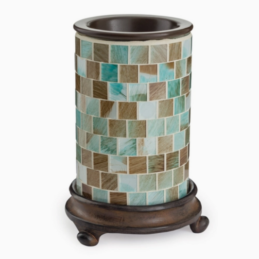 CANDLE WARMERS® - Lampe chauffe-cire parfumée électrique en verre mosaïque SEA GLASS