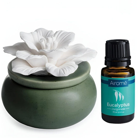Diffuseur passif en céramique AIROME BLOOM avec fleur en porcelaine