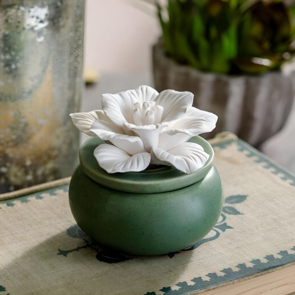 Diffuseur passif en céramique AIROME BLOOM avec fleur en porcelaine
