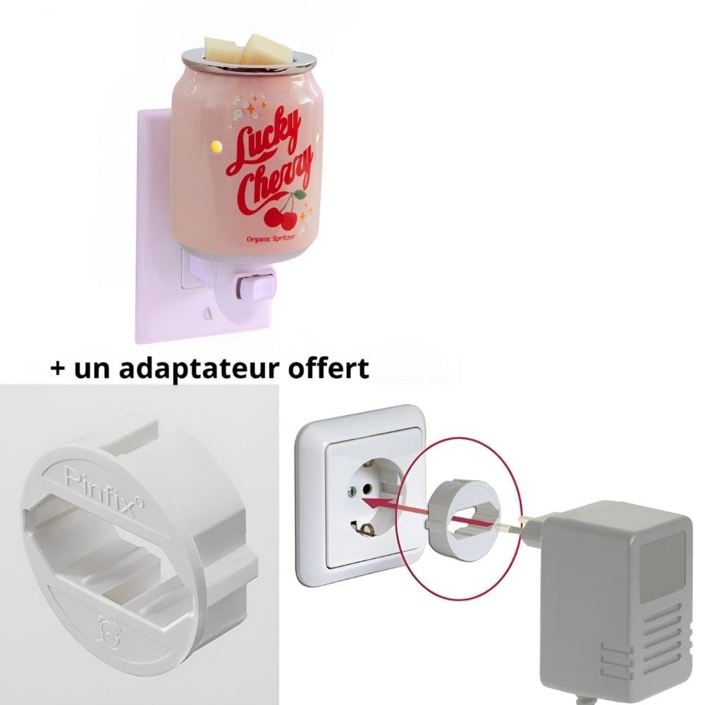 CANDLE WARMERS® - Lampe électrique LUCKY CHERRY rose pour cire de soja
