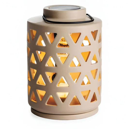 Lampe électrique chauffe-cire CANOPY GEO BEIGE - CANDLE WARMERS® Déco et Senteur du Monde