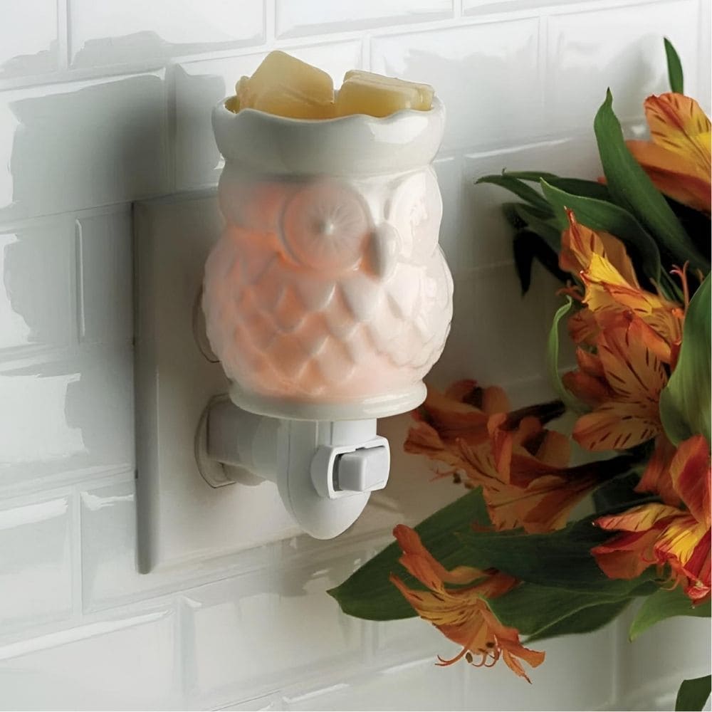 CANDLE WARMERS® - Lampe électrique OWL blanche pour cire de soja