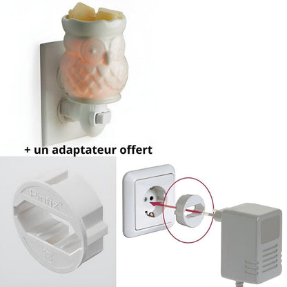 CANDLE WARMERS® - Lampe électrique OWL blanche pour cire de soja