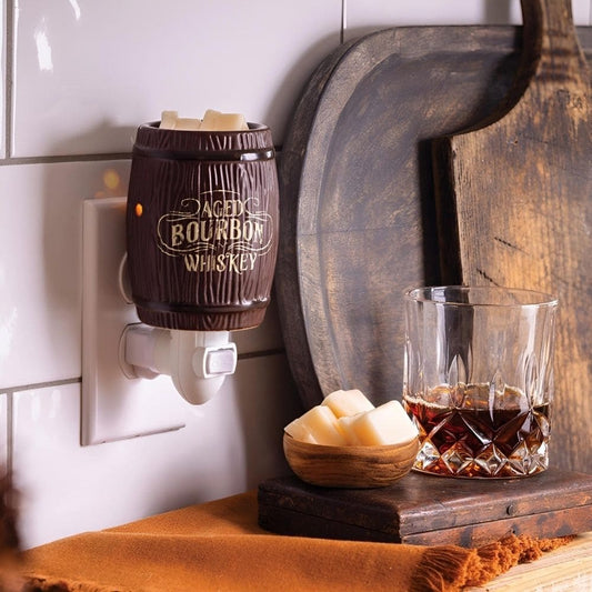 CANDLE WARMERS® - Lampe électrique BOURBON BARREL marron pour cire de soja