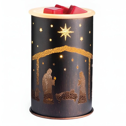 Lampe chauffe-cire parfumée électrique en métal NATIVITY - CANDLE WARMERS® Déco et Senteur du Monde