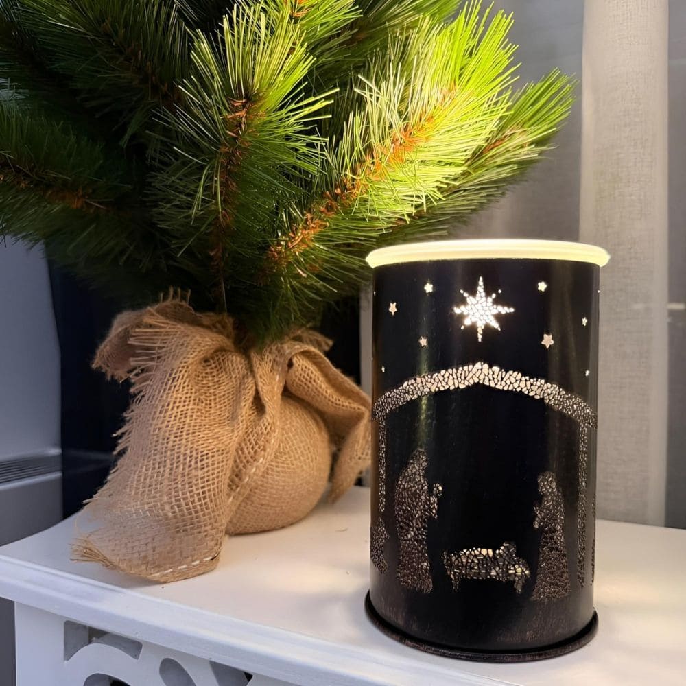 Lampe chauffe-cire parfumée électrique en métal NATIVITY - CANDLE WARMERS® Déco et Senteur du Monde
