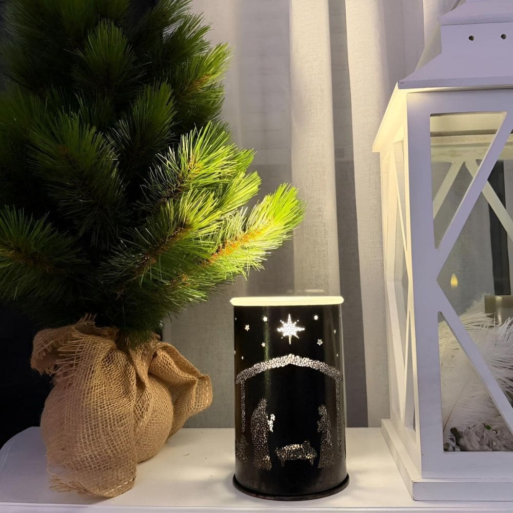 Lampe chauffe-cire parfumée électrique en métal NATIVITY - CANDLE WARMERS® Déco et Senteur du Monde