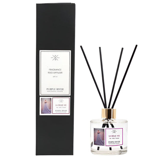 Diffuseur de parfum à bâtonnets Purple River La Belle Vie 200 ml, parfum raffiné et élégant pour intérieur, diffusion longue durée