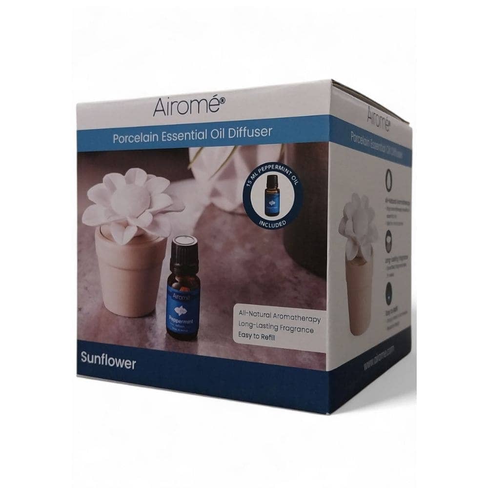 Diffuseur en céramique passive AIROME avec fleur TOURNESOL en porcelaine