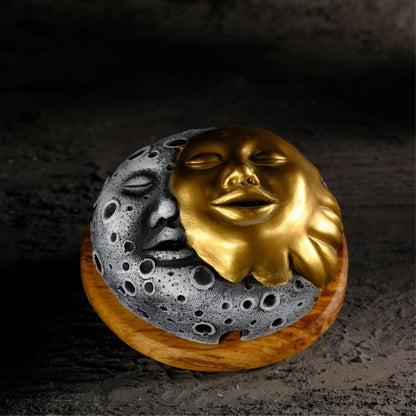 Porte-encens à reflux visage de lune et de soleil Déco et Senteur du Monde
