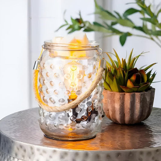 Lampe chauffe-cire parfumée électrique Edison en VERRE à clous et corde Déco et Senteur du Monde