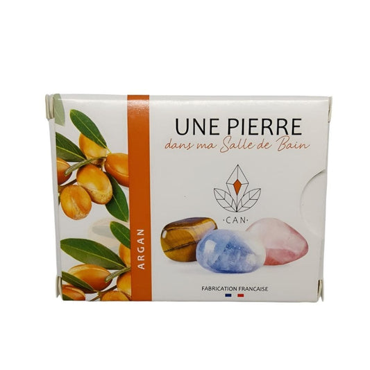 Savon Argan aux pierres naturelles dans son emballage – soin naturel et bien-être