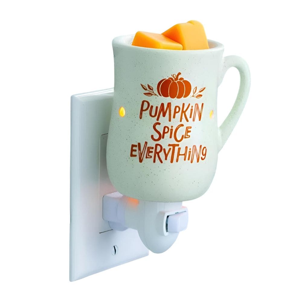 Lampe murale à parfum électrique Épices de Citrouille avec inscription Pumpkin Spice.