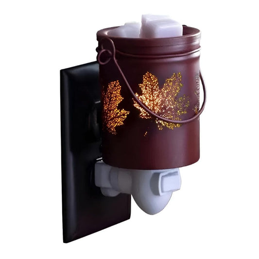 Lampe murale à parfum électrique Feuilles d'Automne Bordeaux diffuseur pour cire de soja.