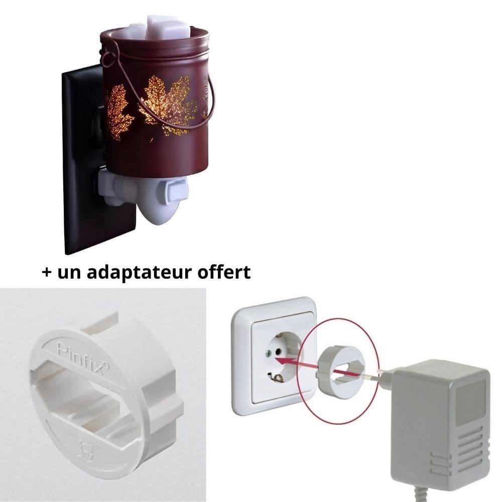 Adaptateur de socle inclus pour stabiliser la Lampe murale à parfum électrique Feuilles d'Automne.