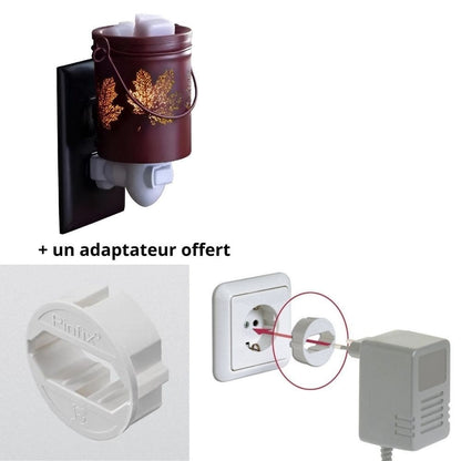 Adaptateur de socle inclus pour stabiliser la Lampe murale à parfum électrique Feuilles d'Automne.